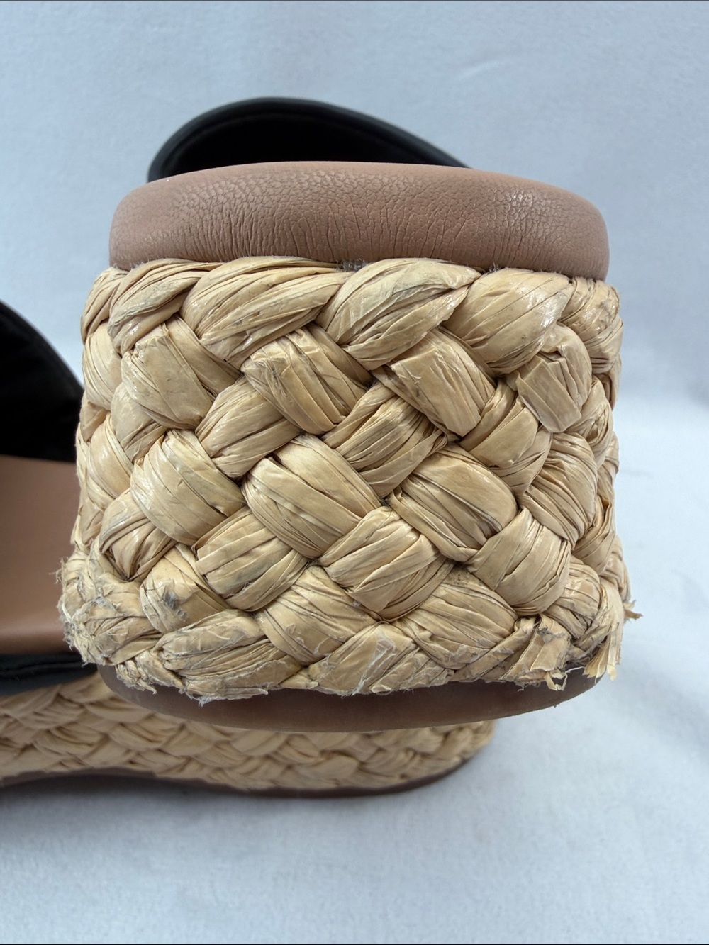Sam & Libby Women’s Black Slide Platform Sandals with Braided Espadrille Sole - Picture 10 of 11